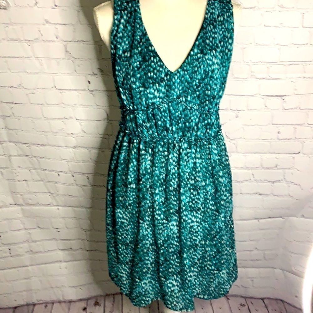 Forever 21 Teal & Black Speckled Elastic Dress M